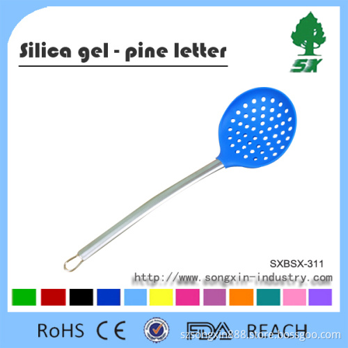 Thickening Silicone Slotted Spoon Stainless Steel Handle